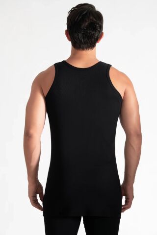 Tutku 0101 Erkek Renkli Penye Atlet 6'lı SİYAH - 5/XL