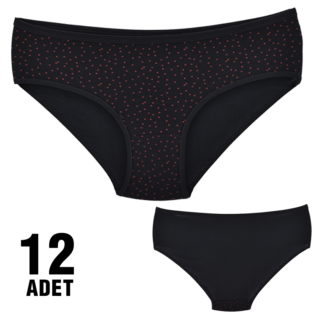 Dondeza 201-88 Desenli Bayan Ara Beden Külot 12'li