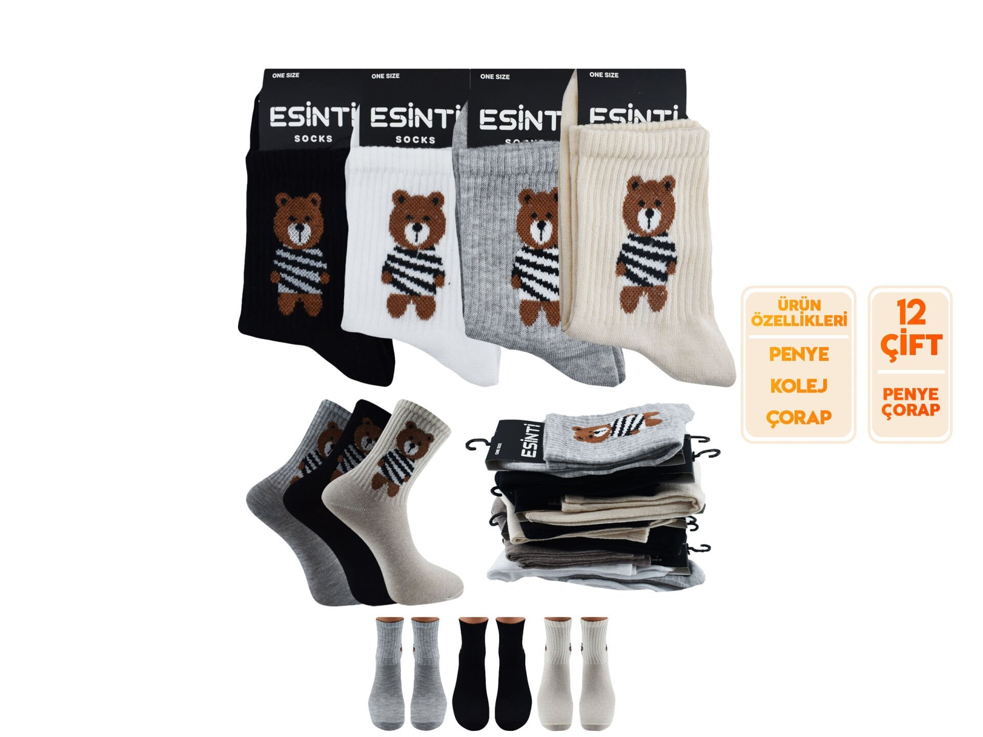 Esinti 133 Bayan Kolej Çorap 12'li