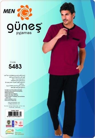 Güneş 5483 Kısa Kollu Erkek Pijama Takımı