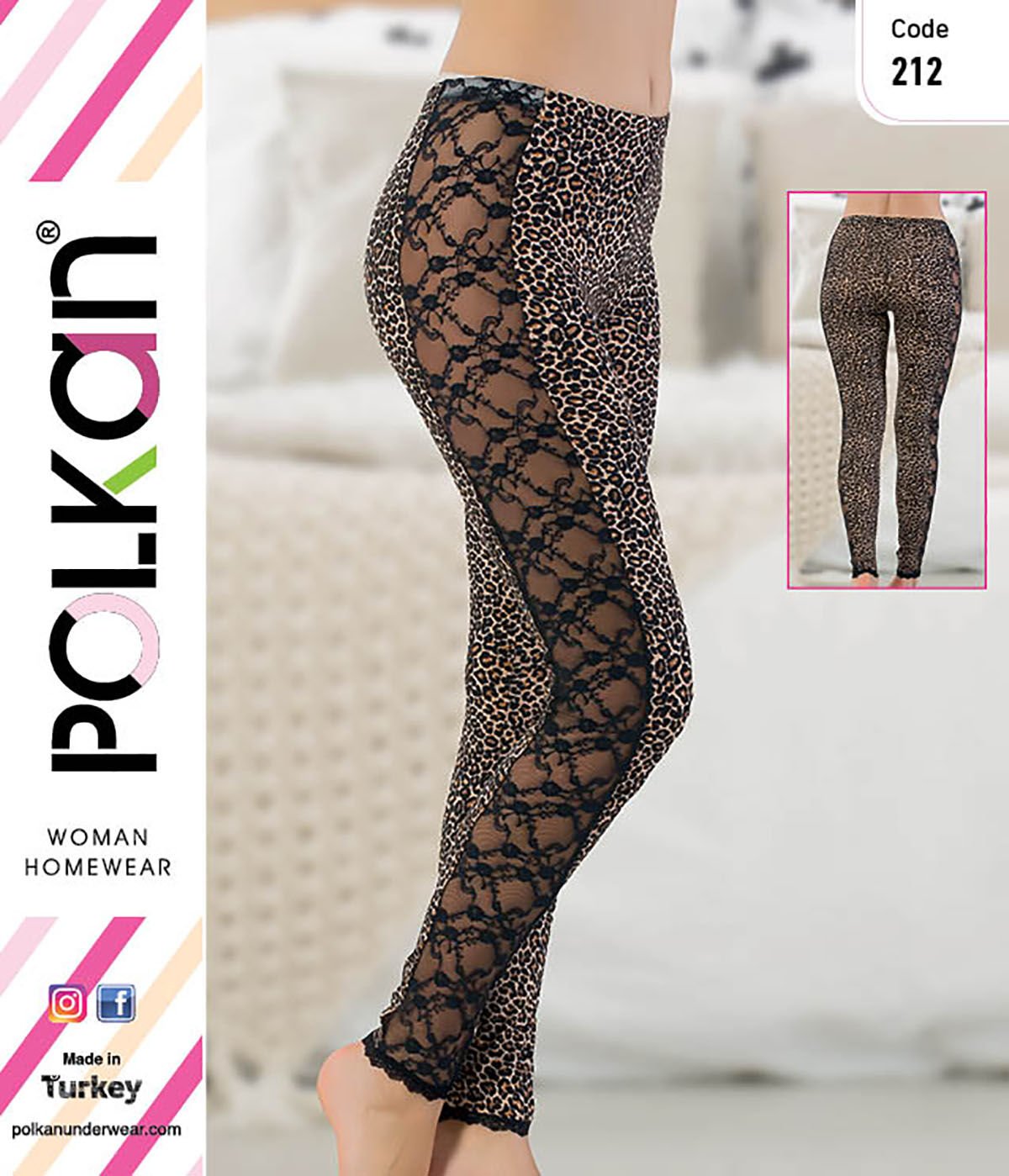 Polkan 212 Leopar Desen Bayan Tayt L - LEOPAR