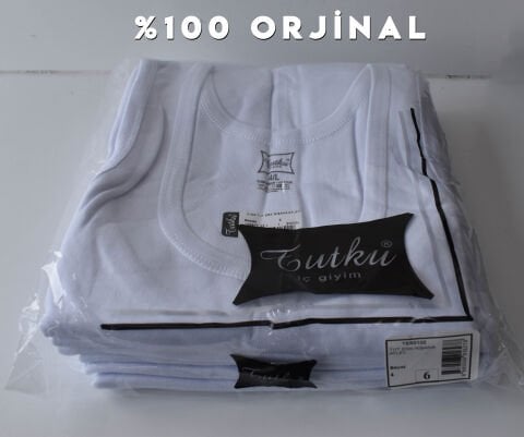 Tutku 0102 Erkek Beyaz Ribana Atlet 6'lı