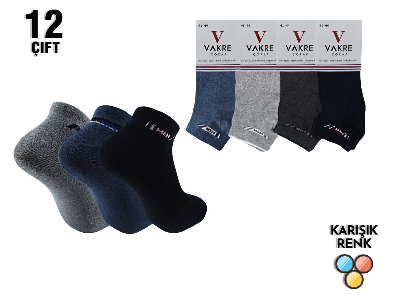 Vakre Erkek Penye Patik 12'li