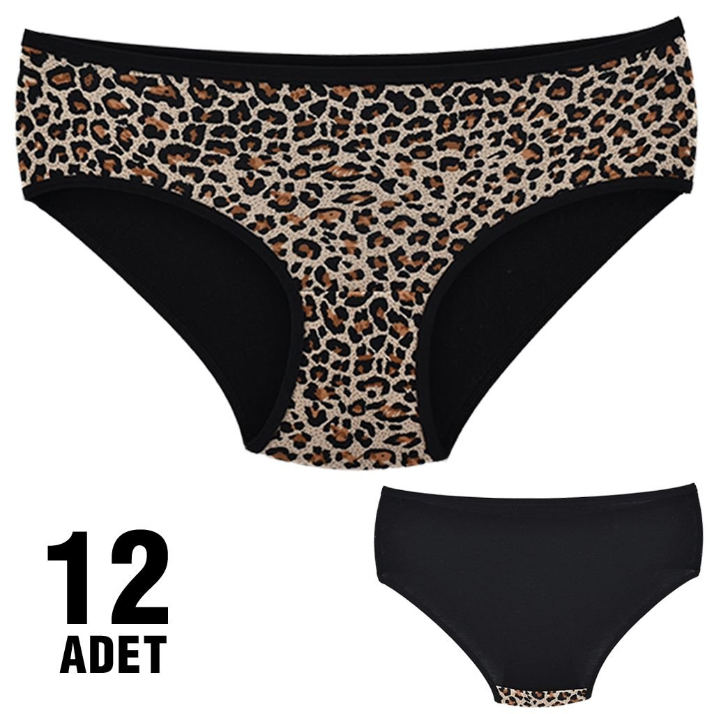 Dondeza 201-80 Desenli Bayan Ara Beden Külot 12'li