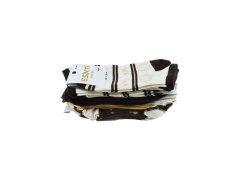 Esinti 33-6 (36-40) Naturel Pamuk Bayan Patik Çorap 12'li