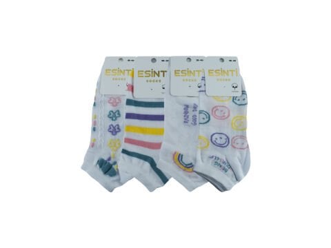 Esinti 33-9 (36-40) Naturel Pamuk Bayan Patik Çorap 12'li