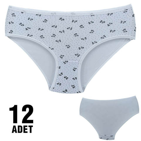 Dondeza 201-8 Desenli Bayan Ara Beden Külot 12'li