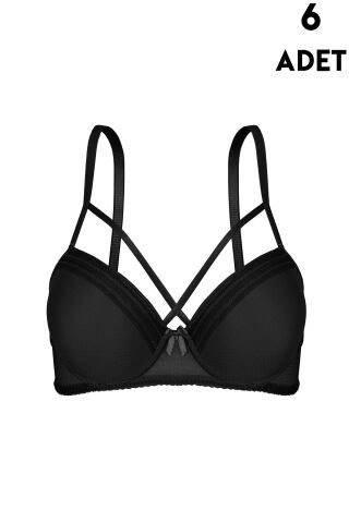 Aysemin 5153 B Cup (75-80-85-90) Balenli Destekli Bayan Sütyen 6'lı