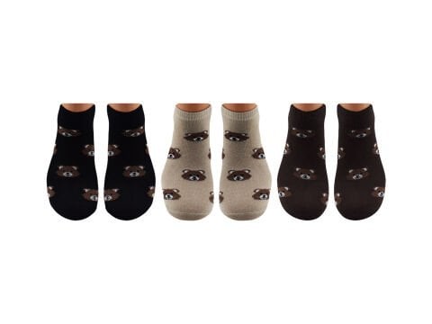 Esinti 33-3 (36-40) Naturel Pamuk Bayan Patik Çorap 12'li