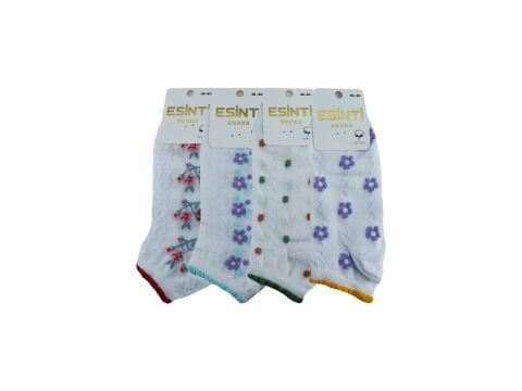 Esinti 33-8 (36-40) Naturel Pamuk Bayan Patik Çorap 12'li