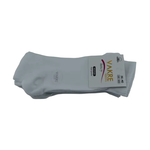Vakre 9328-Beyaz (36-40) Bayan Penye Patik Çorap 12'li