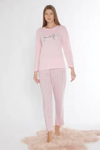 Alperi 790-83 (M-L-XL-XXL) Bayan Viskon Uzun Kollu Pijama Takım 4'lü