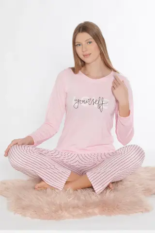 Alperi 790-83 (M-L-XL-XXL) Bayan Viskon Uzun Kollu Pijama Takım 4'lü
