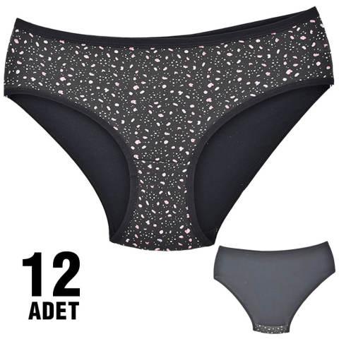 Dondeza 201-6 Desenli Bayan Ara Beden Külot 12'li