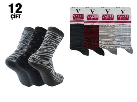 Vakre Bayan Havlu Kışlık Çorap 12'li