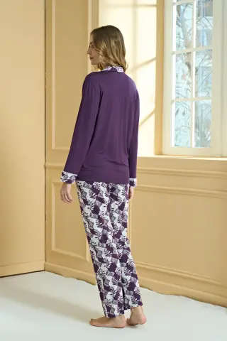 Pijadore 2244 (M-L-XL-XXL) Uzun Kollu Bayan Pijama Takım 4'lü
