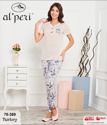 Alperi 78-389 Bayan Kısa Kol Pijama Takım