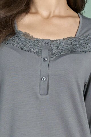 Pijadore 1966 (M-L-XL-XXL) Uzun Kollu Bayan Pijama Takım 4'lü YEŞİL - M-L-XL-XXL