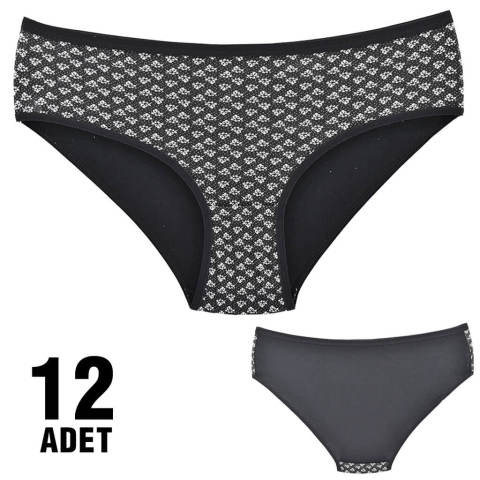 Dondeza 201-3 Desenli Bayan Ara Beden Külot 12'li