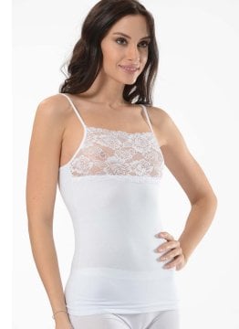 Mary Lüx 320 Bayan Penye İp Askılı Kalın Dantelli Atlet