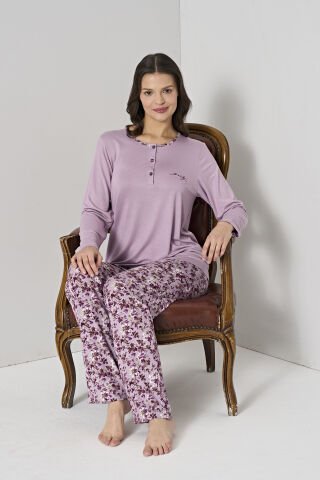 Pijadore 1910 (M-L-XL-XXL) Uzun Kollu Bayan Pijama Takım 4'lü