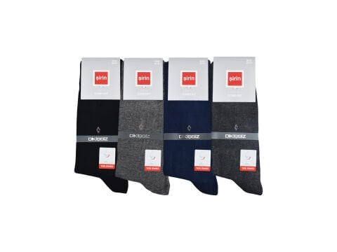 Şirin 7280-4 (40-44) Ter Emici Dikişsiz Erkek Soket Çorap 12'li