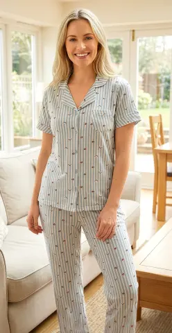 Alperi ALP78-107 (M-L-XL-XXL) Bayan Modal Kısa Kollu Pijama Takım 4'lü