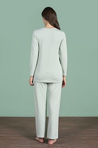 Pijadore 1946 (M-L-XL-XXL) Uzun Kollu Bayan Lohusa Pijama Takım 4'lü