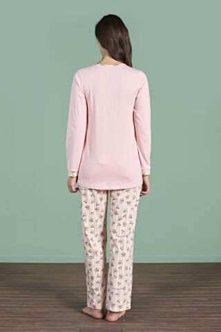 Pijadore 1948 (M-L-XL-XXL) Uzun Kollu Bayan Lohusa Pijama Takım 4'lü SOMON - M-L-XL-XXL