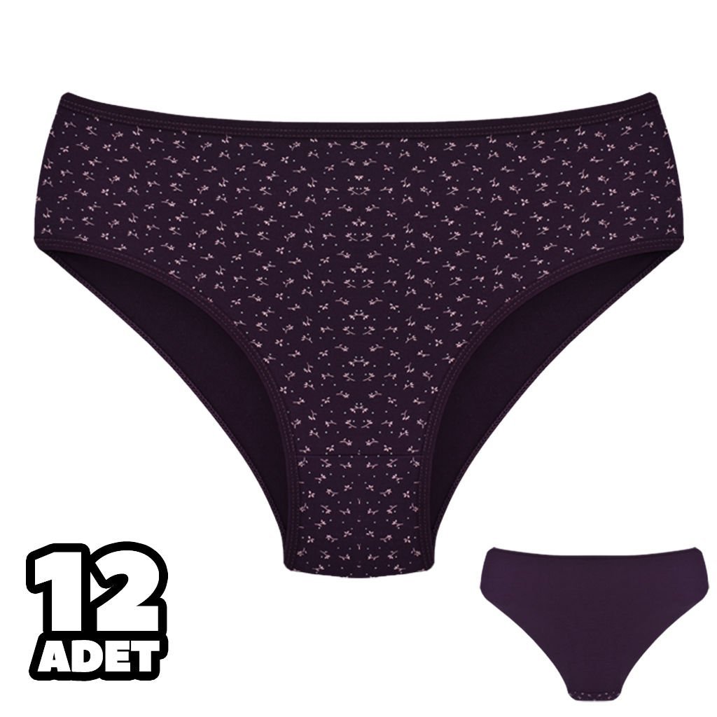 Dondeza 201-166 Desenli Bayan Ara Beden Külot 12'li