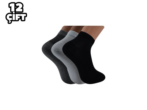 Pola 2082 Likralı Erkek Bambu Diyabet Patik Çorap 12'li