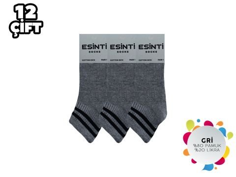 Esinti Gri Çemberli Bayan Kolej Patik 12'li