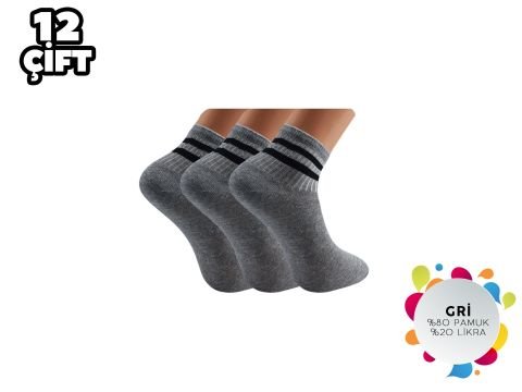 Esinti Gri Çemberli Bayan Kolej Patik 12'li