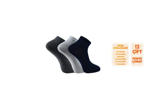 Şirin 7010-10 Ter Emici Erkek Penye Patik 12'li