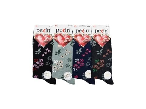 Pelin 9-10 Naturel Pamuk Bayan Soket Çorap 12'li