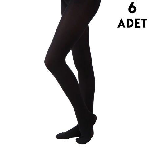 Aksu Pery 9-10 Yaş Çocuk Külotlu Çorap 6'lı SİYAH - 9-10 YAŞ
