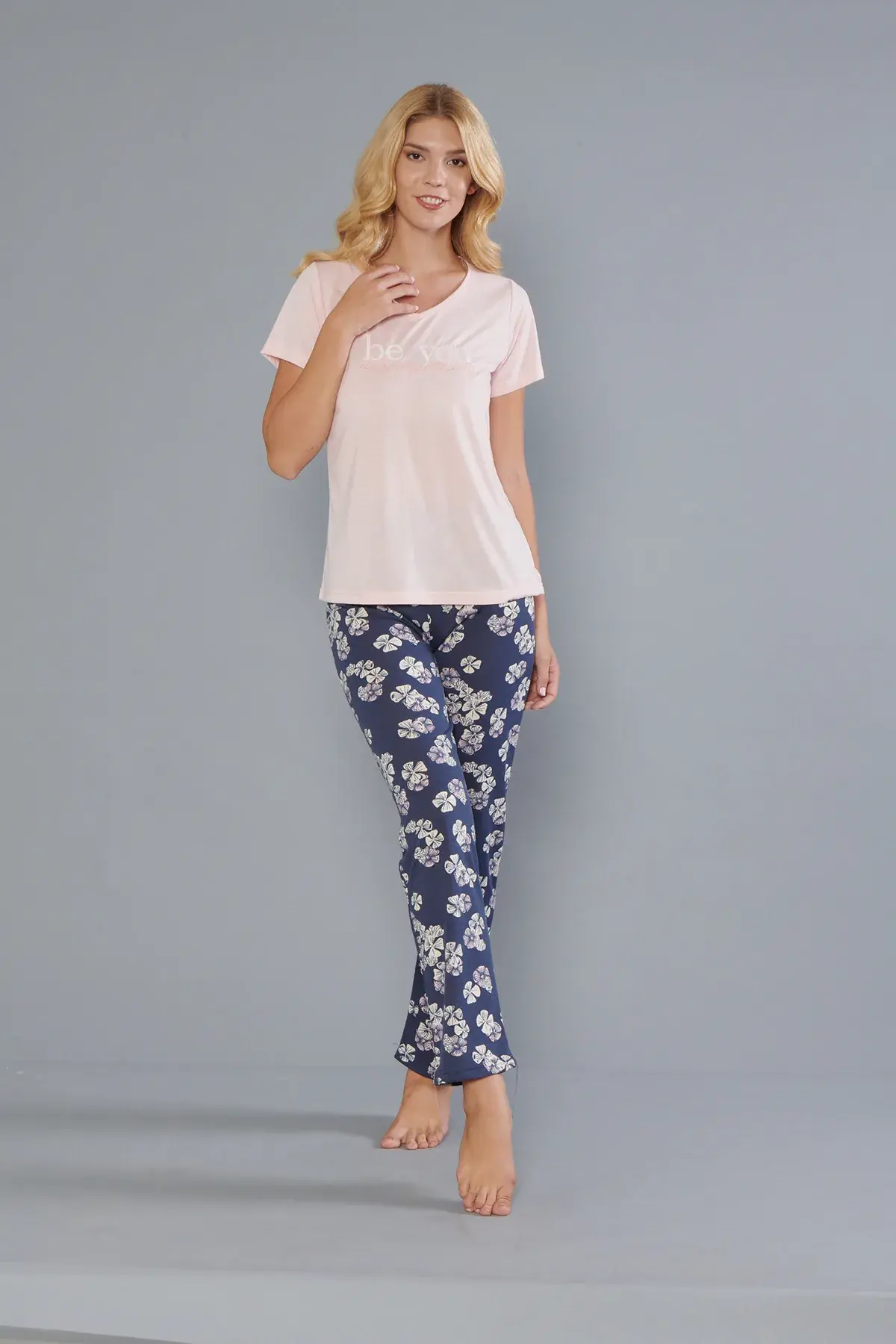 Alperi 78-101 (M-L-XL-XXL) Bayan Viskon Kısa Kollu Pijama Takım 4'lü