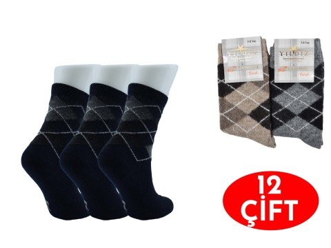 Yıldız Kız Erkek Çocuk Yün Lambswool Çorap 12'li