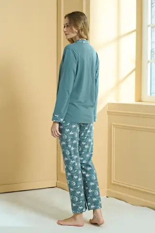 Pijadore 2218 (M-L-XL-XXL) Uzun Kollu Bayan Pijama Takım 4'lü