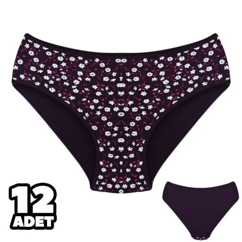 Dondeza 201-169 Desenli Bayan Ara Beden Külot 12'li