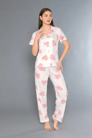Alperi 780-50 (M-L-XL-XXL) Bayan Viskon Kısa Kollu Pijama Takım 4'lü