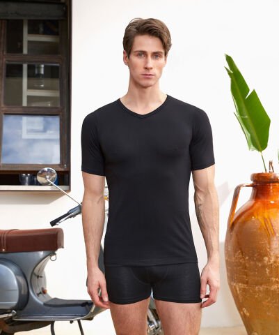 Berrak 1027 Erkek Likralı Süprem Kısa Kol V Yaka