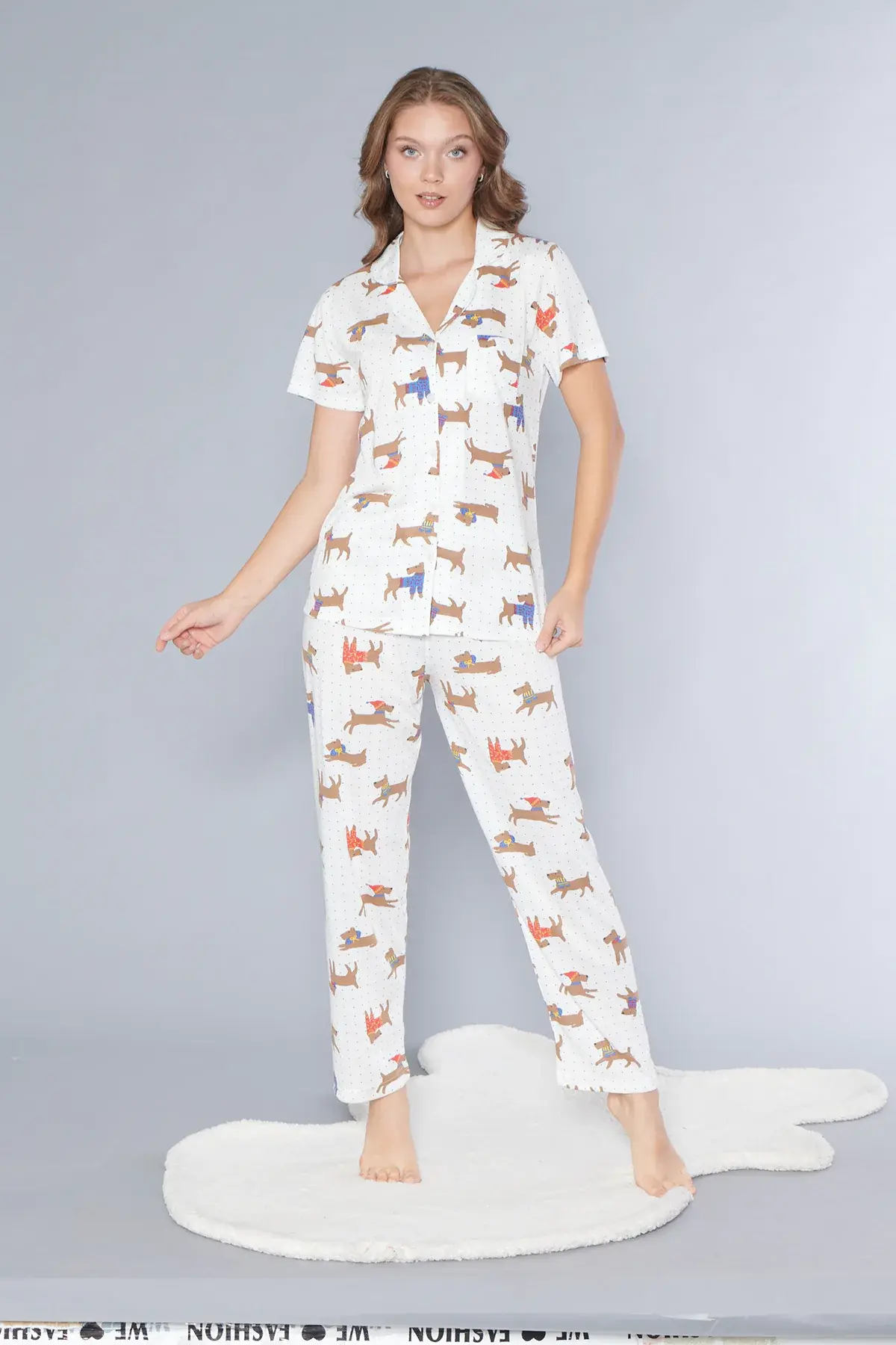 Alperi 780-104 (M-L-XL-XXL) Bayan Viskon Kısa Kollu Pijama Takım 4'lü