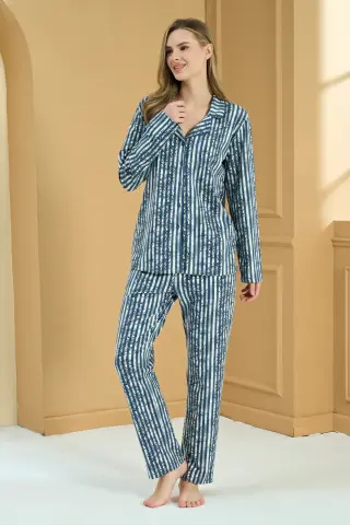 Pijadore 2222 (M-L-XL-XXL) Uzun Kollu Bayan Pijama Takım 4'lü
