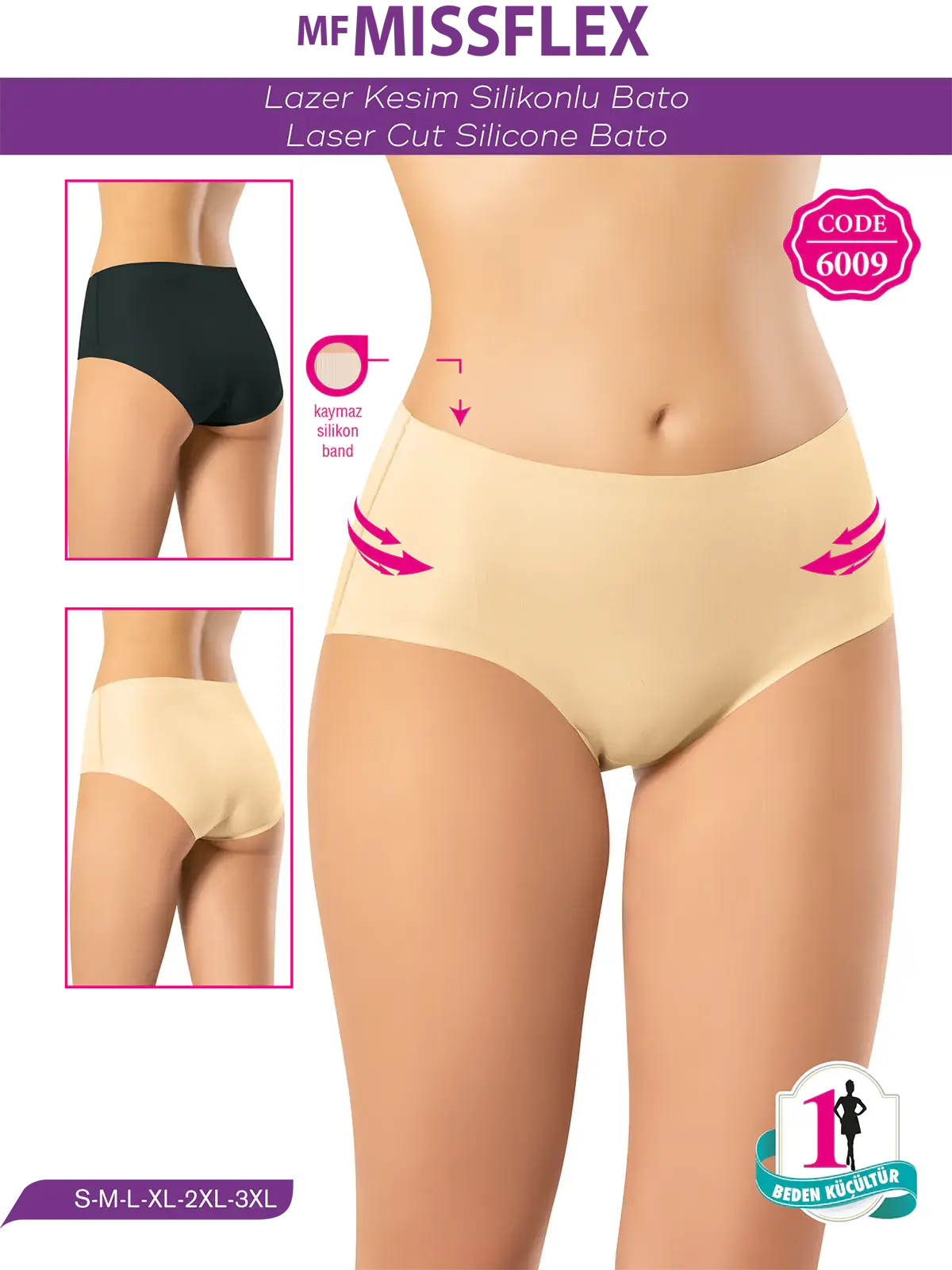 Flex Fit 6009 Lazer Kesim Silikonlu Bato