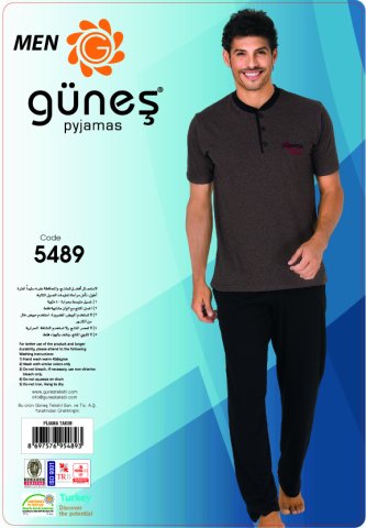 Güneş 5489 Kısa Kollu Erkek Pijama Takımı