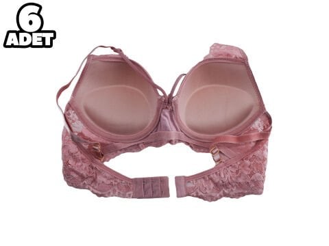 Liza 1025 Balenli Destekli Yarı Dantelli Çapraz Askılı Bayan Sütyen 6'lı