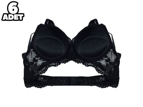 Liza 1025 Balenli Destekli Yarı Dantelli Çapraz Askılı Bayan Sütyen 6'lı
