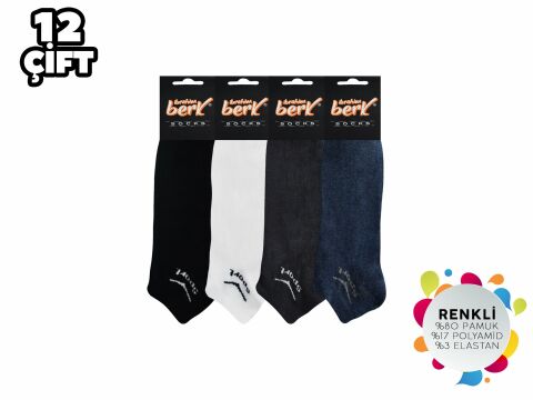 İbrahim Berk 11-1 Erkek Likralı Patik Çorap 12'li