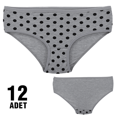 Dondeza 201-48 Desenli Bayan Ara Beden Külot 12'li